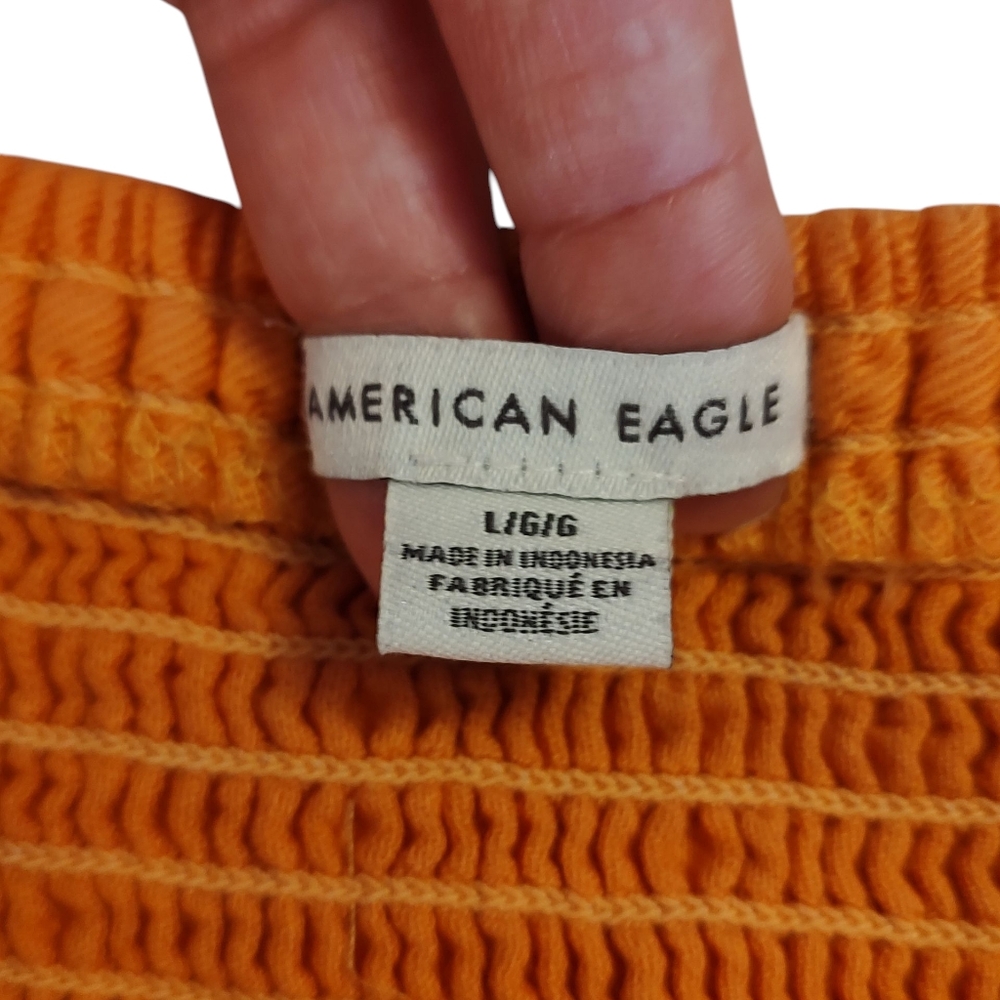 American Eagle Orange Mini Dress with Pockets Size Large - Picture 7 of 8
